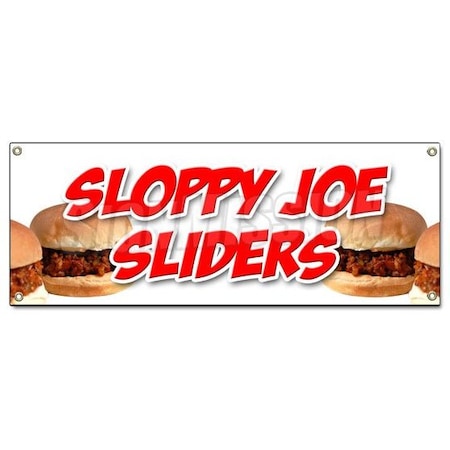 Signmission SLOPPY JOE SLIDERSBANNER SIGN beef chicken bun homemade food lunch eat B-Sloppy Joe Sliders